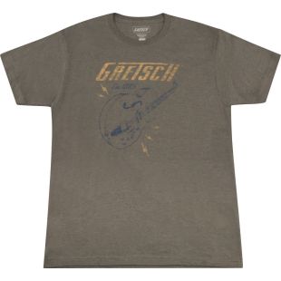 GRETSCH LIGHTNING BOLT TEE BRN 2XL