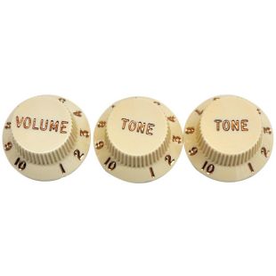 STRAT KNOBS AGED WHITE 1V 2T