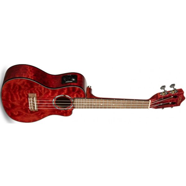 UKELELE QUILTED MAPLE CONCERT ELECTRIFICADO RED...