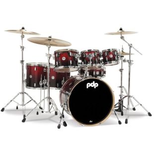 SHELLSET CONCEPT MAPLE 7-PIECE KIT RED TO BLACK SPARKLE