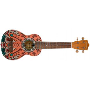 UKELELE SOPRANO ORANGE MANDALA B1E-OM