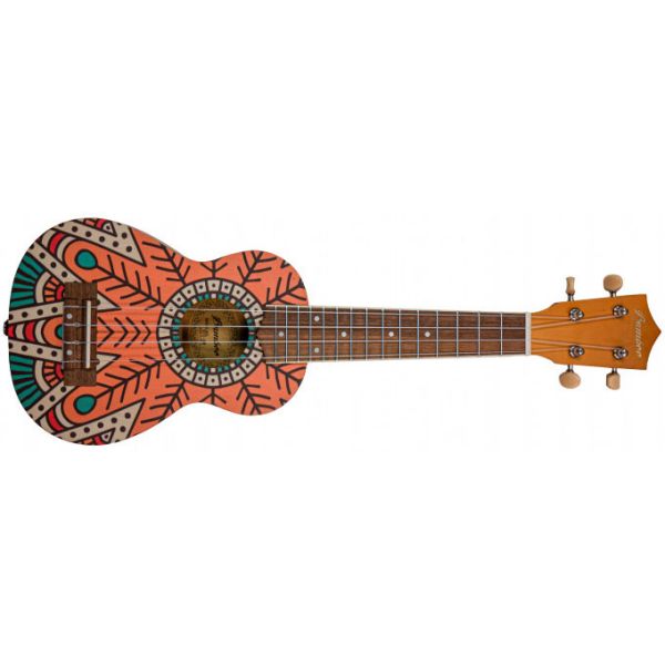 UKELELE SOPRANO ORANGE MANDALA B1E-OM