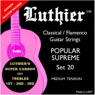 JUEGO CUERDAS 20 SUPER CARBON GUITARRA CLASICA LU-20SC