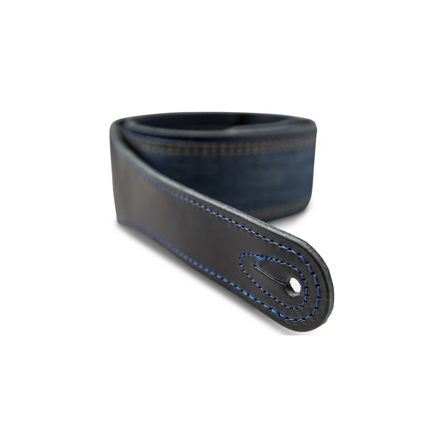 BLUE DENIM STRAP NAVY LEATHER EDGES 2.5...