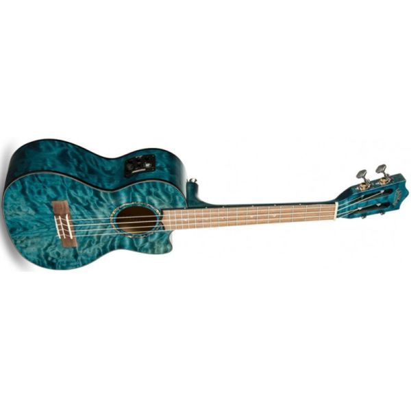 UKELELE QUILTED MAPLE TENOR ELECTRIFICADO BLUE...