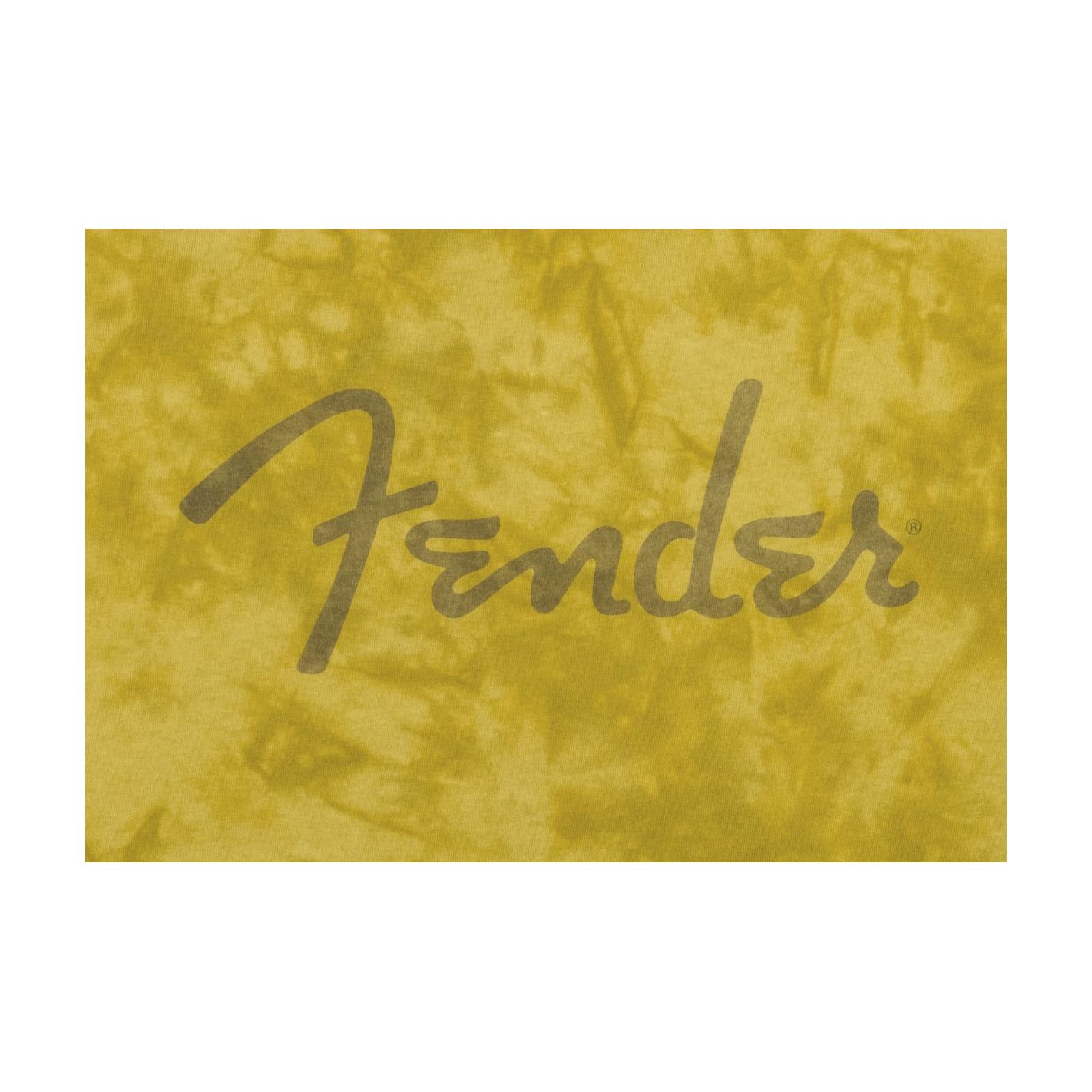 FENDER LOGO TIE DYE T-SHIRT MUSTARD XXL