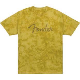FENDER LOGO TIE DYE T-SHIRT MUSTARD S
