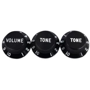 STRAT KNOBS BLACK 1V 2T