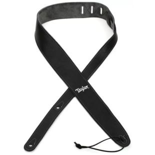 STRAP BLACK LEATHER SUEDE BACK 2.5 SILVER LOGO