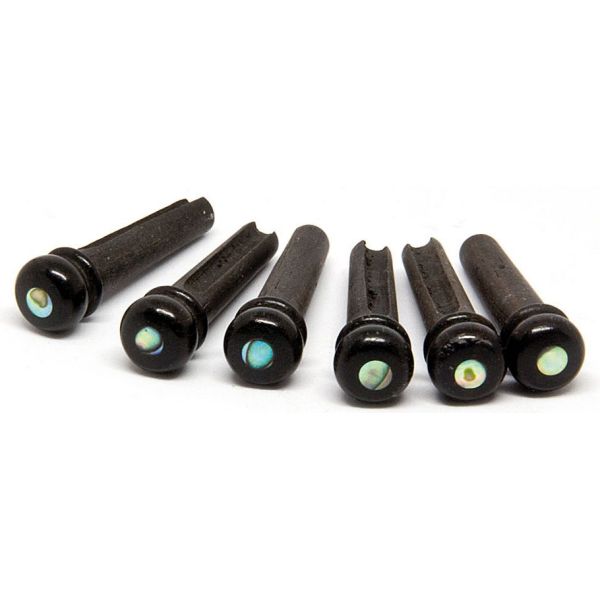 BRIDGE PINS EBONY W-AB 6