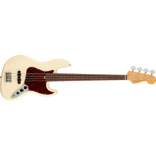AMERICAN PROFESSIONAL II JAZZ BASS FRETLESS RW OLYMPIC WHITE