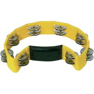 PANDERETA REDONDA MEDIA LUNA AMARILLO