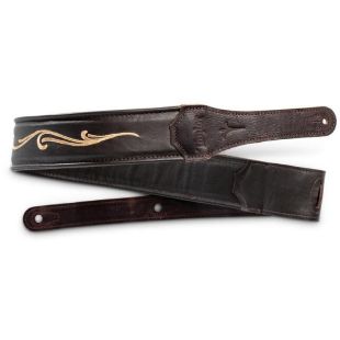 SPRING VINE STRAP CHOC BRN EMBROIDED 2.5