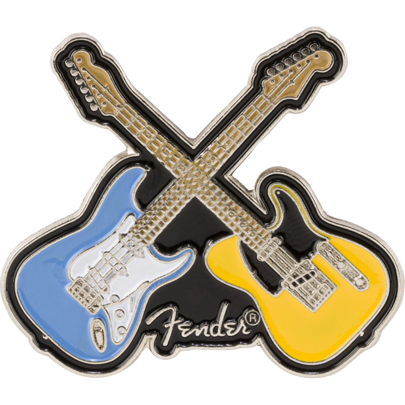 CROSSED GUITARS ENAMEL PIN