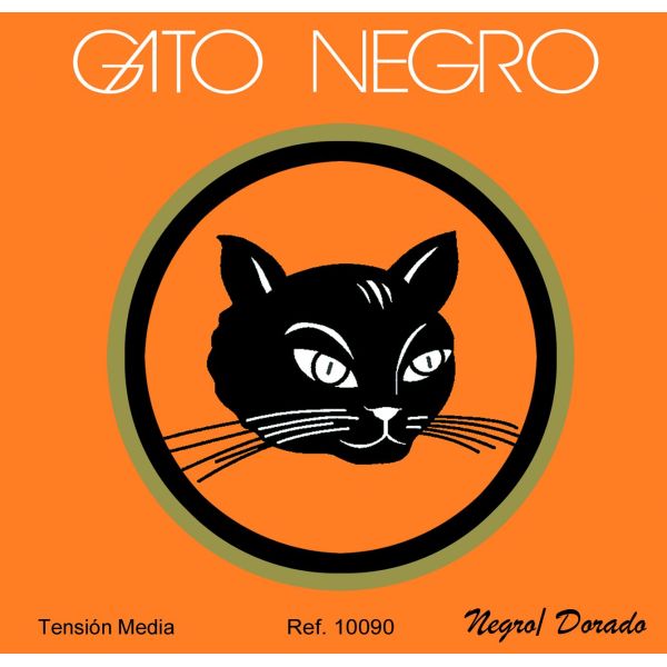 10090 JUEGO DE CUERDAS NYLON NEGRO BAJOS DORADOS