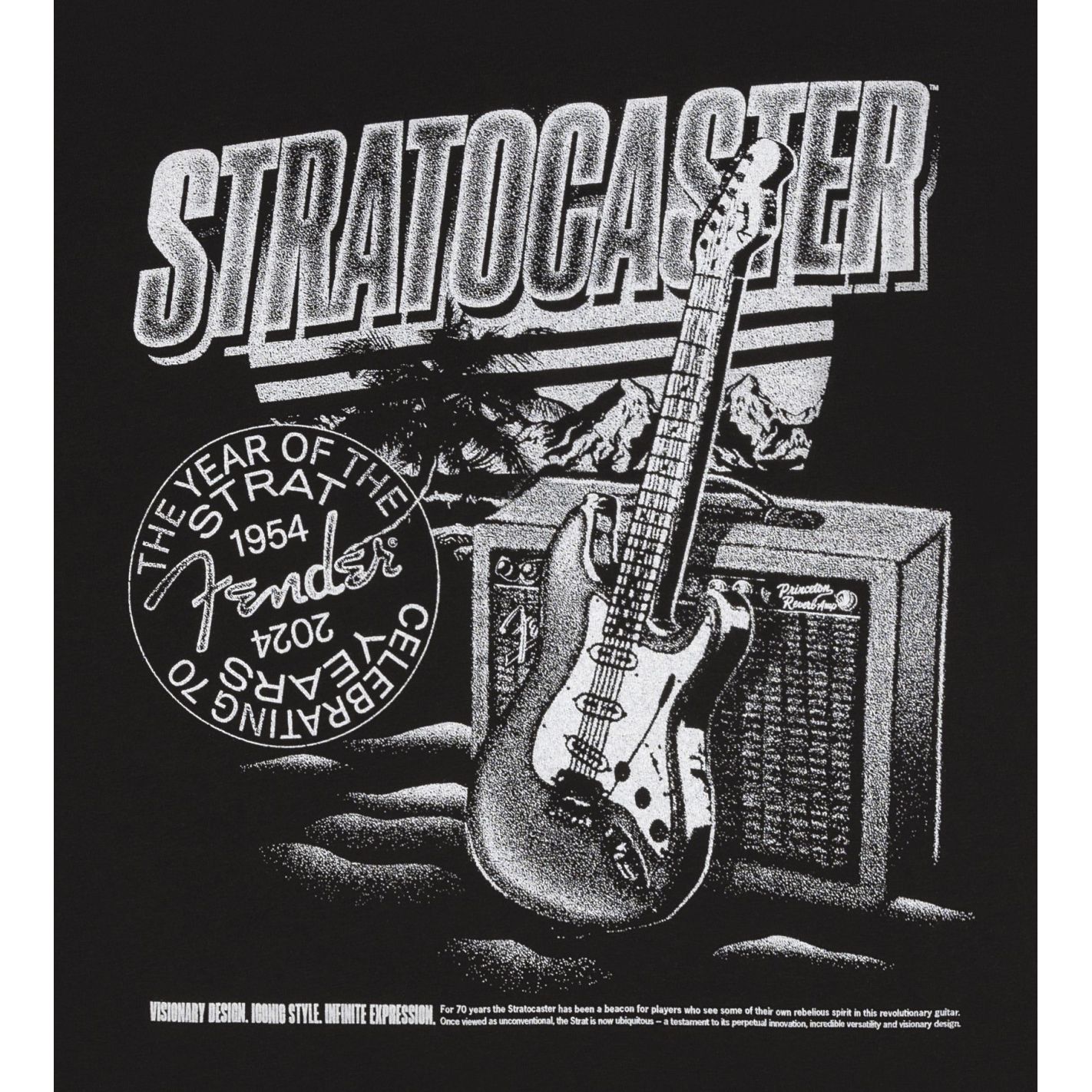 STRAT 70TH ANNIVERSARY TEE BLACK XXL