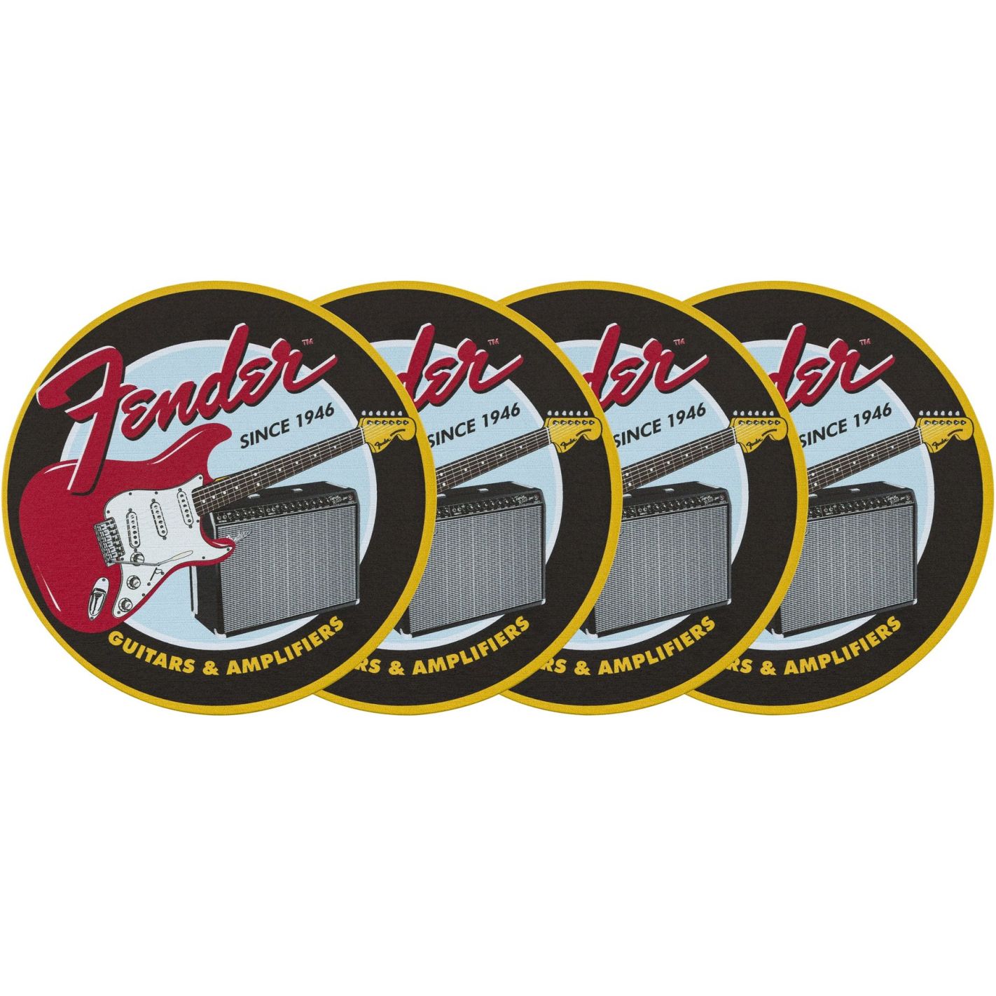 GUITARS AND AMPS COASTER SET