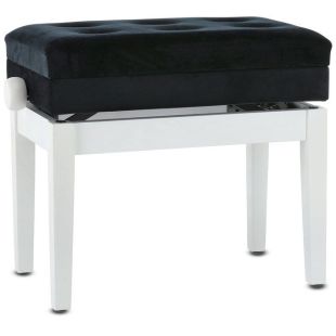 BANQUETA DE PIANO DELUXE COMPARTMENT BLANCO MATE