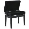 BANQUETA DE PIANO DELUXE COMPARTMENT NEGRO BRILLANTE