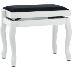 BANQUETA DE PIANO DELUXE CLASSIC BLANCO MATE