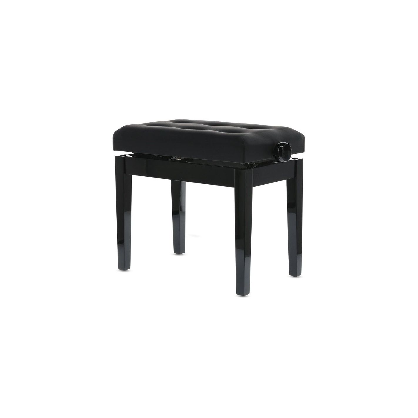 BANQUETA DE PIANO CUERO DELUXE NEGRO BRILLANTE...