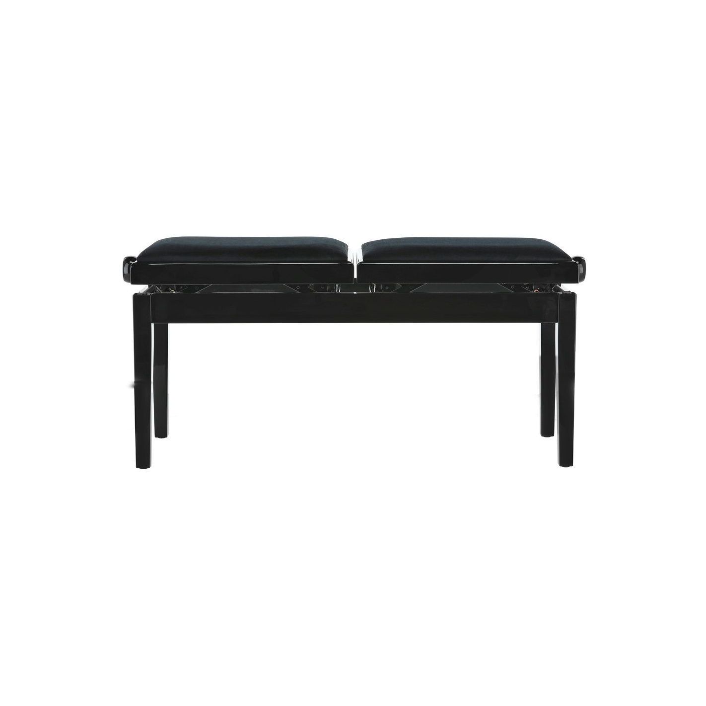 BANQUETA DE PIANO DELUXE DOUBLE NEGRO BRILLANTE