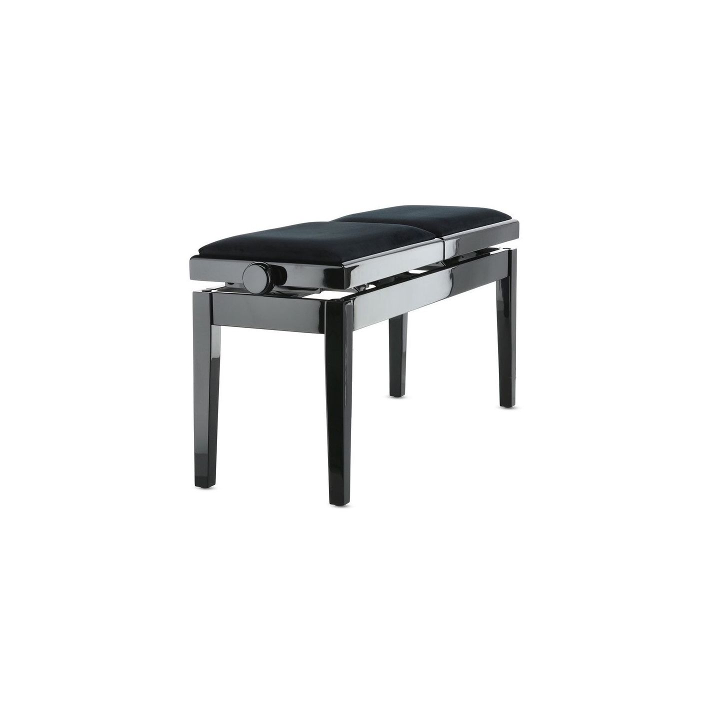 BANQUETA DE PIANO DELUXE DOUBLE NEGRO BRILLANTE