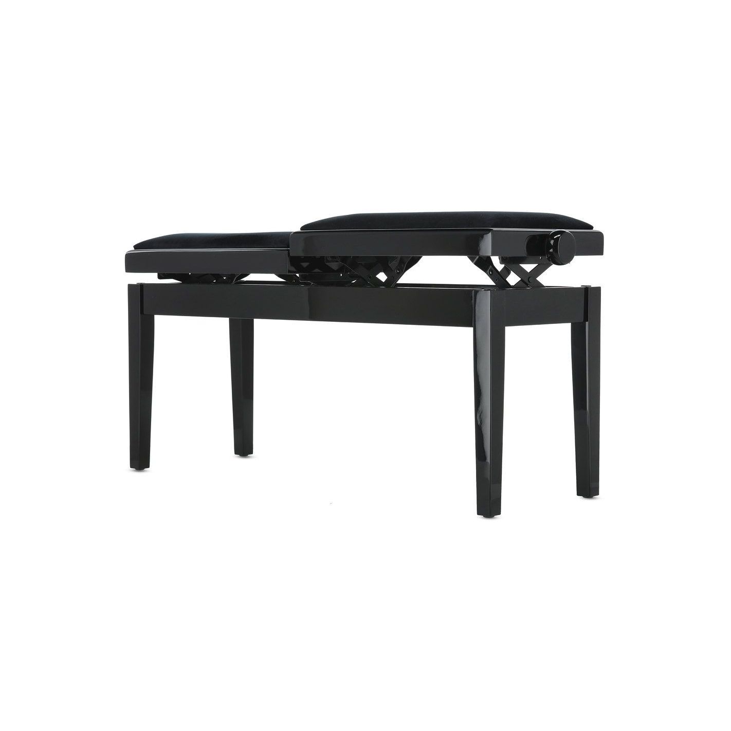 BANQUETA DE PIANO DELUXE DOUBLE NEGRO BRILLANTE