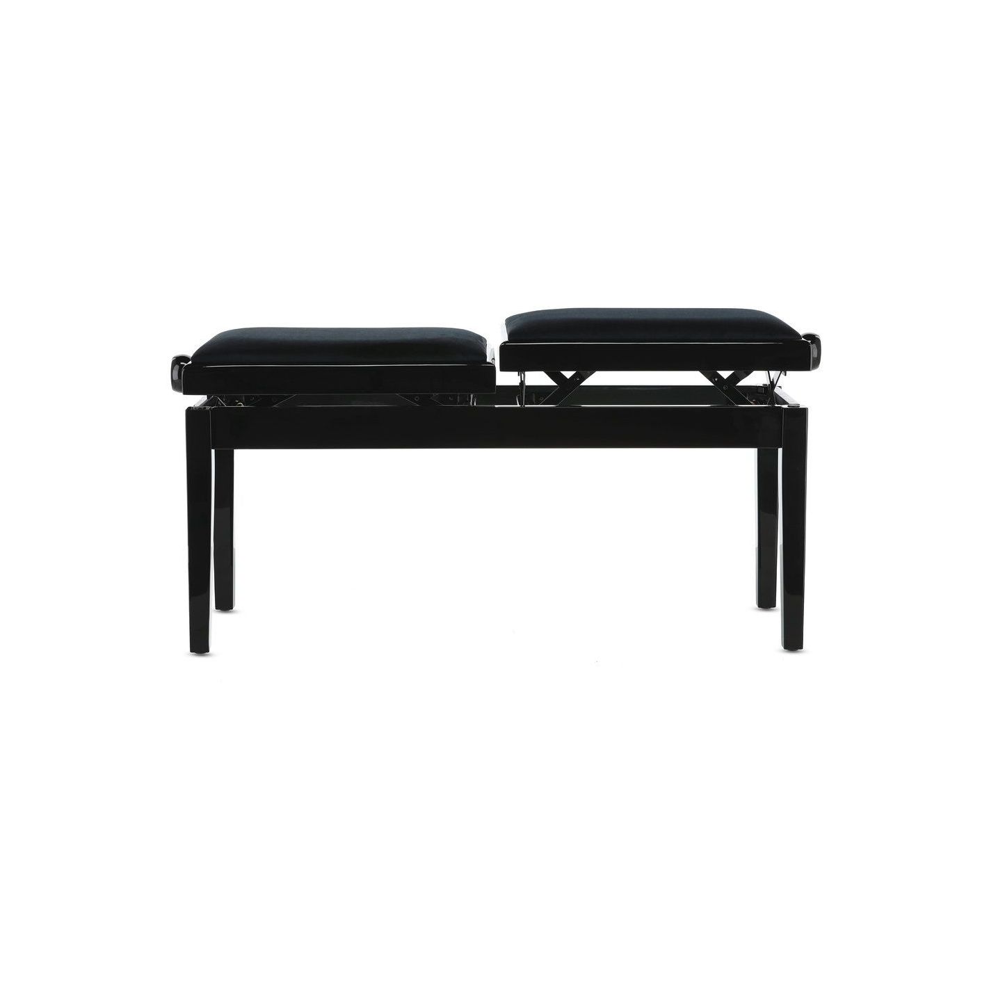 BANQUETA DE PIANO DELUXE DOUBLE NEGRO BRILLANTE