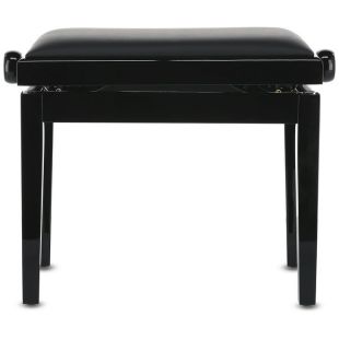 ASIENTO BANQUETA DE PIANO DELUXE VINYL NEGRO BRILLANTE