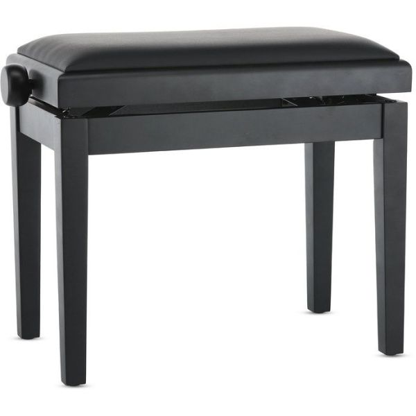 ASIENTO BANQUETA DE PIANO DELUXE VINYL NEGRO MATE
