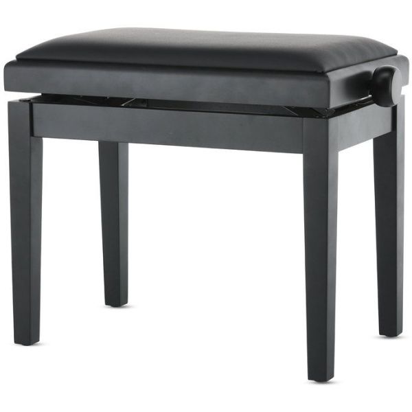 ASIENTO BANQUETA DE PIANO DELUXE VINYL NEGRO MATE