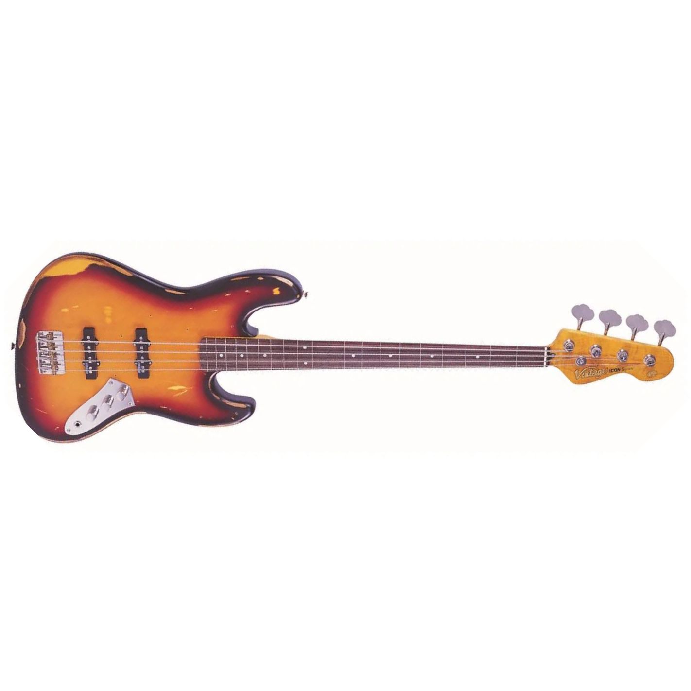 VJ74 ICON FRETLESS BASS-DISTRESSED SUNBURST