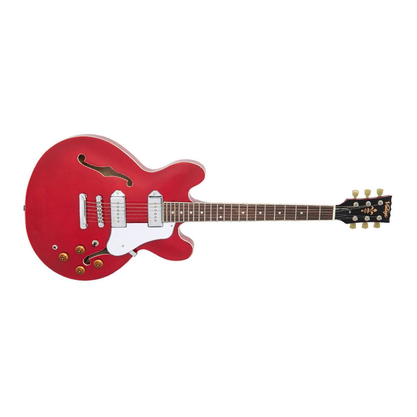 SEMI-AC GUITAR-CHROME SOAPBAR-CH. RED