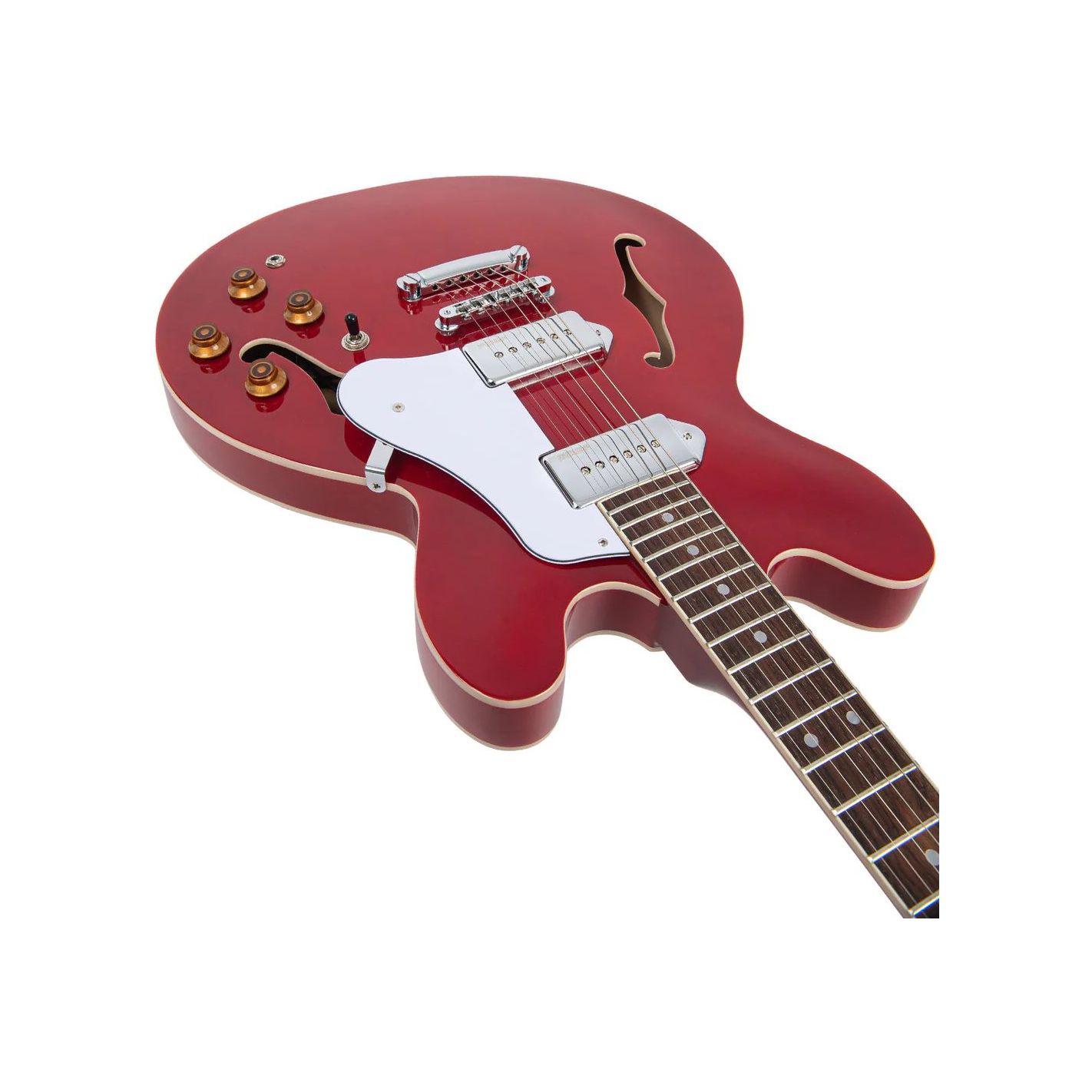 SEMI-AC GUITAR-CHROME SOAPBAR-CH. RED