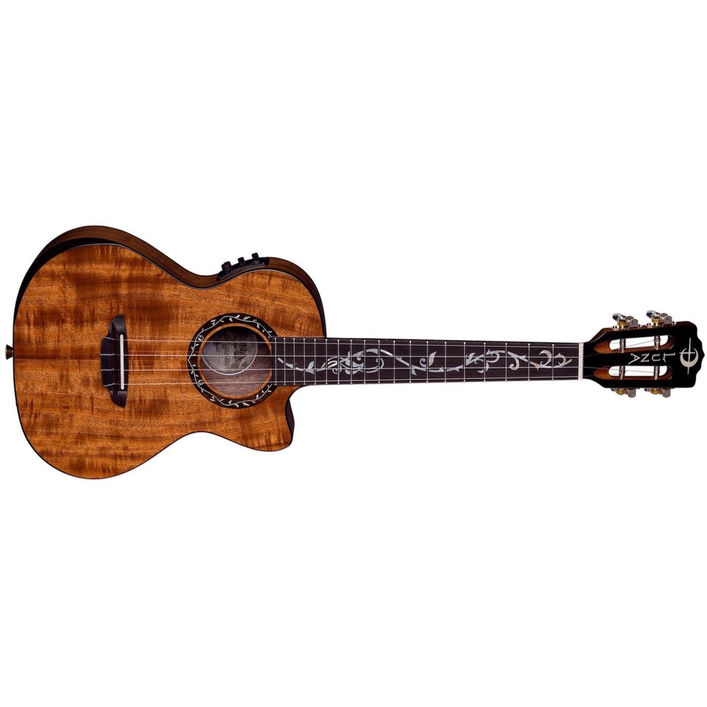 UKE VINEYARD KOA BEVEL TENOR W-PREAMPANDGIGBAG