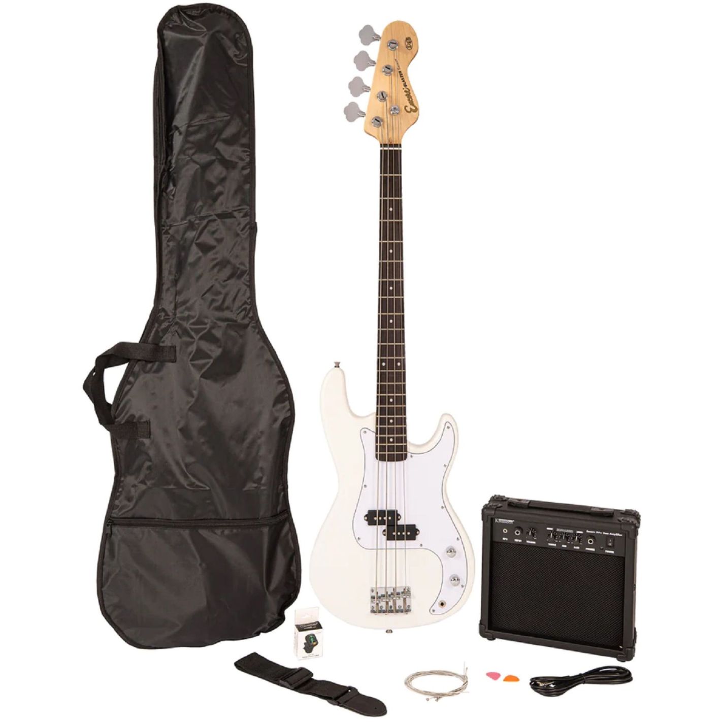 E40 BLASTER BASS GUITAR PACK VINTAGE WHITE