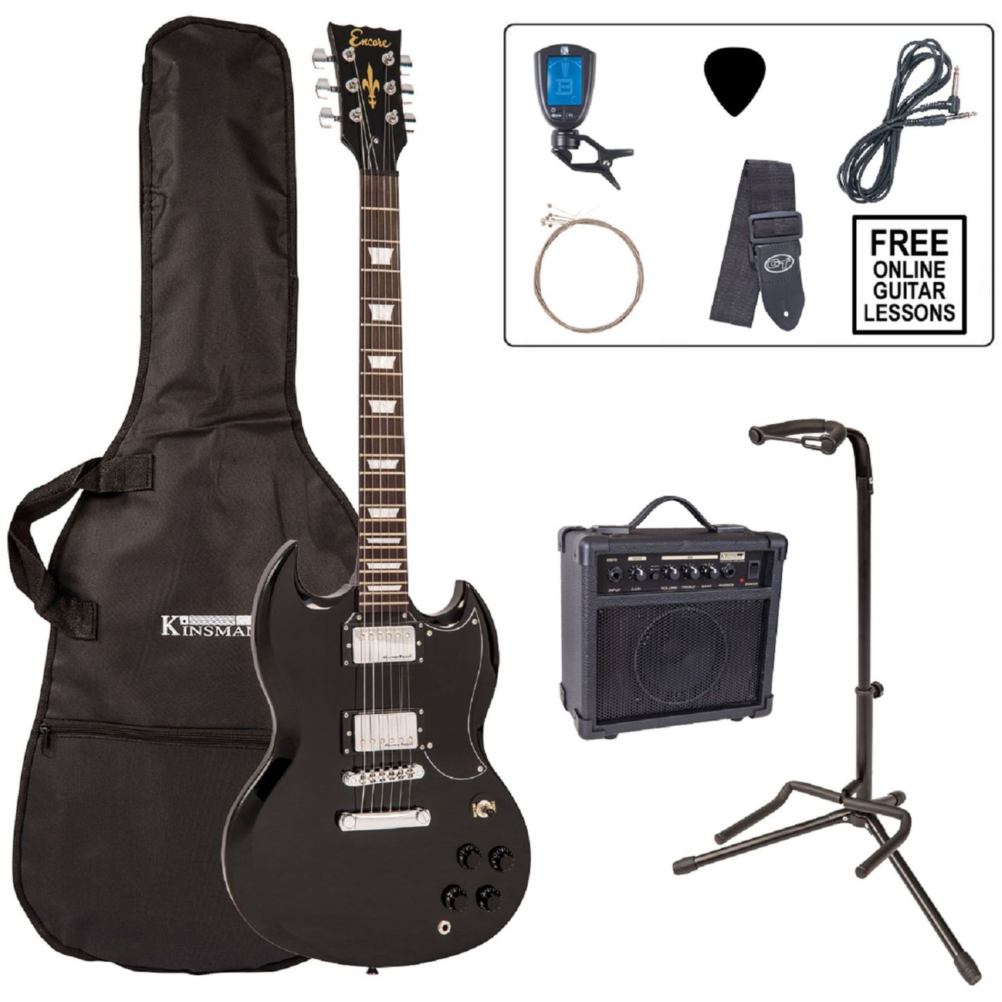 ELECTRIC GUITAR OUTFIT GLOSS BLACK