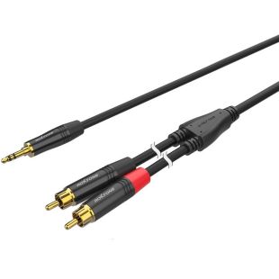JACK 3.5MM STEREO 2X RCA 1M
