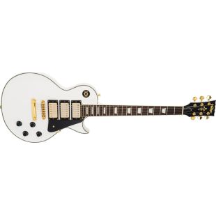 V100 3 PICK UP GUITAR GOLD HARWARE-ARTIC WHITE