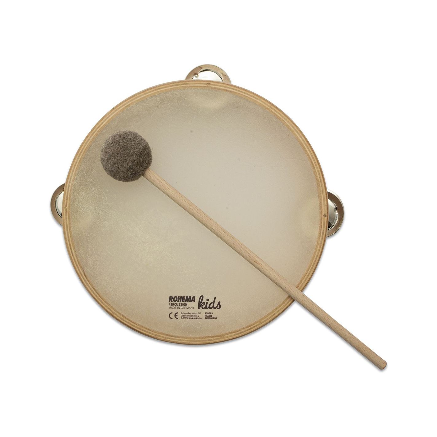 HEADED TAMBOURINE 20CM GERMAN GOATSKIN+JINGLES...