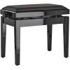 ASIENTO NEGRO BANQUETA DE PIANO DELUXE AUTOLIFT VINYL NEGRO BRILLANTE