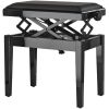 ASIENTO NEGRO BANQUETA DE PIANO DELUXE AUTOLIFT VINYL NEGRO BRILLANTE